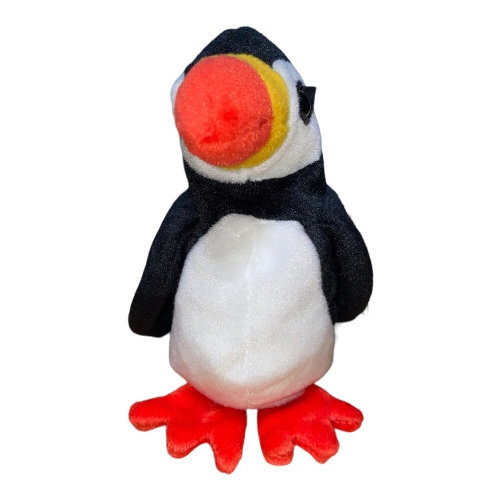 Ty Beanie Baby Puffin Puffer Plush Toy - Black/White/Red - 1997 Collectible W/ T